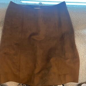 Brown Suede Mini Skirt
